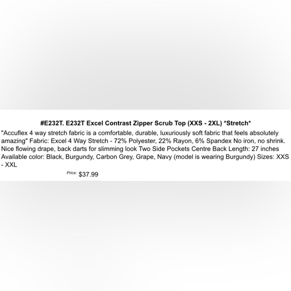 Excel Scrub top - Picture 2 of 8